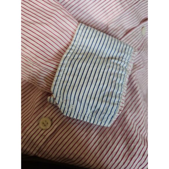 Ted Baker Womens Cotton Shirt XS Button Down Red Stripe Contrast Cuff Designer 2 - Picture 8 of 16